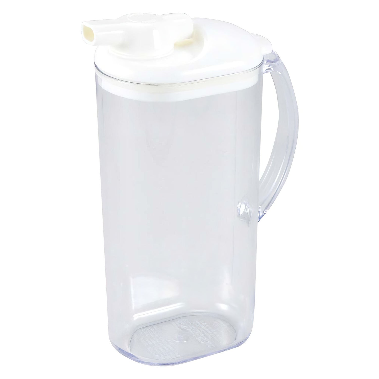 Plastic Pitcher Slim Jug Lid Square 1.2L Kitchen Fridge Door Water Non Drip