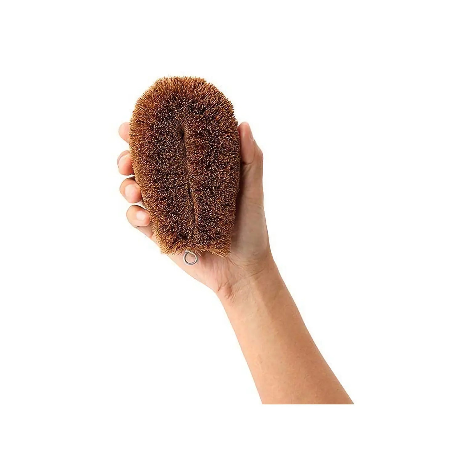 Tawashi-style Scrub Brush, Traditional 4-Inch Natural Coir Bristle