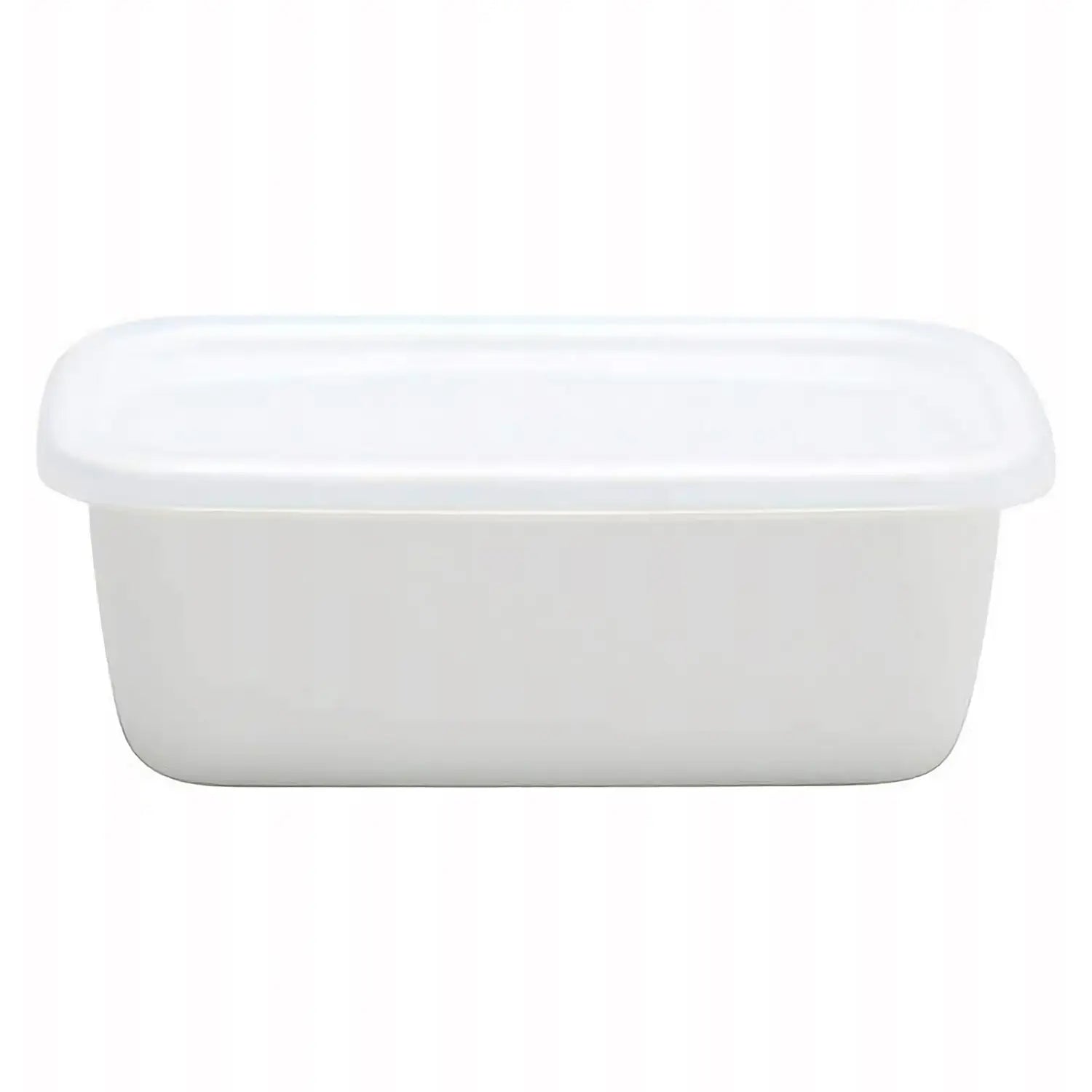 Noda Horo White Series Enamel Rectangle Shallow Food Containers with L -  Globalkitchen Japan