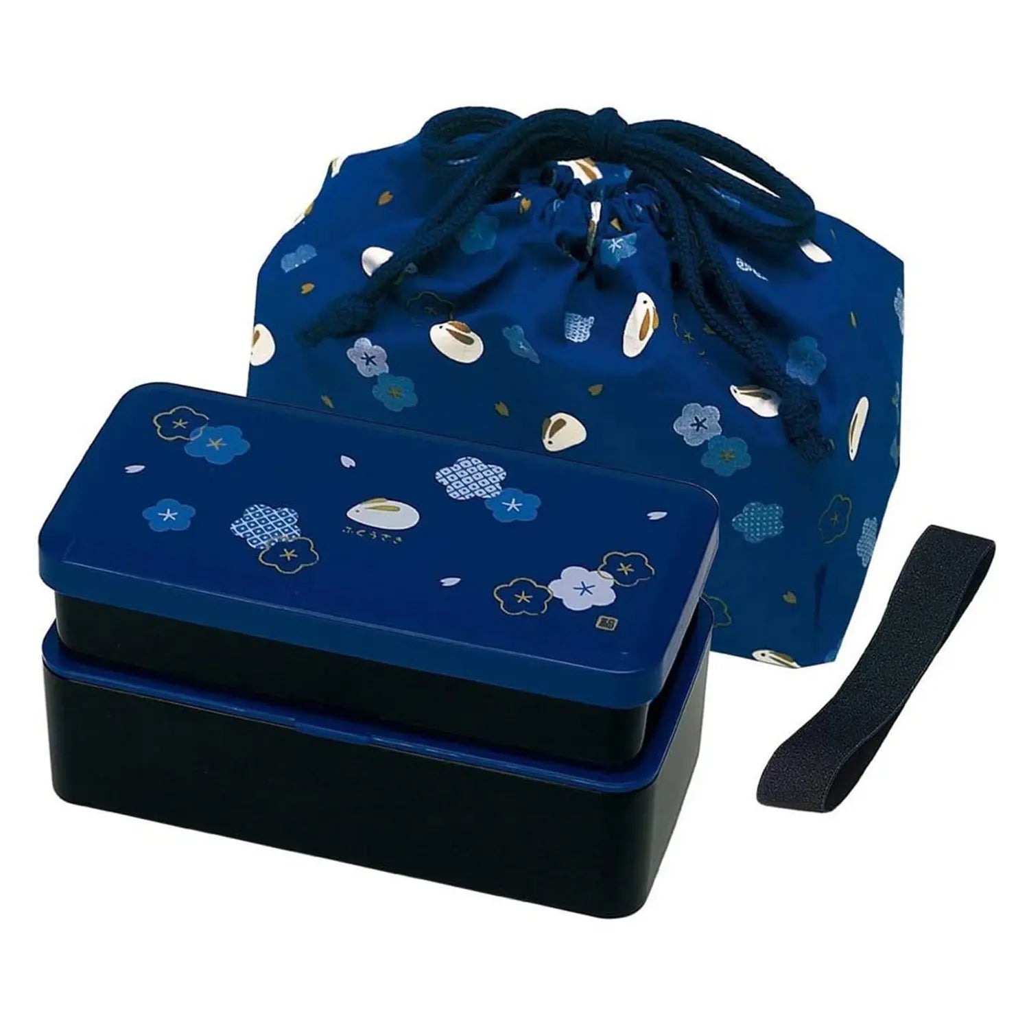 OSK Tsukihana 2-Tier Nestable Bento Lunch Box with Chopsticks & Lunch Bag  Set