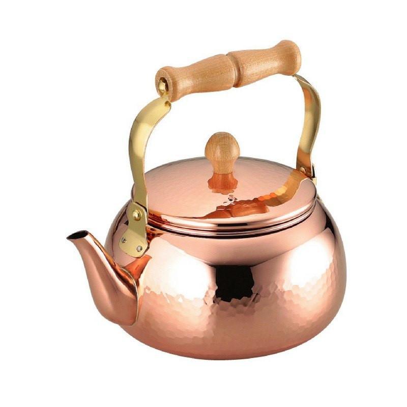 Asahi Copper Kyusu Teapot with Filter (Horizontal Rattan Handle