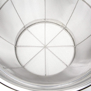 white metal colander