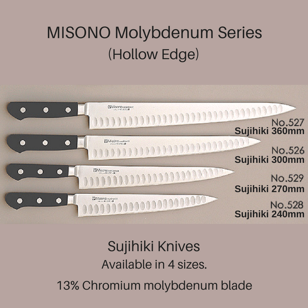 Misono Molybdenum Steel Series Bread Knife (300mm and 360mm, 2 sizes)