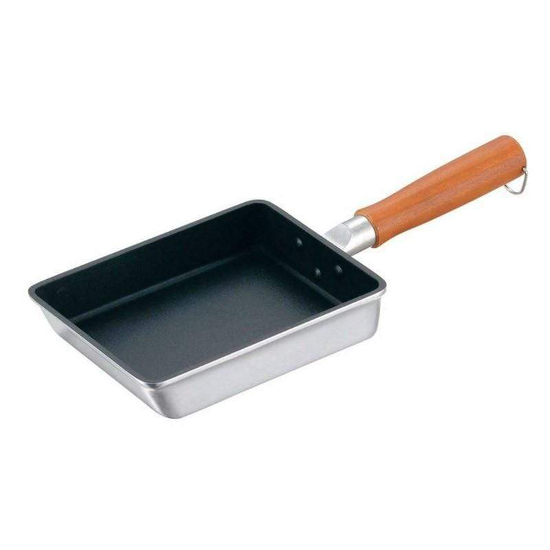 Japanese Omelette Pan, Aluminium Nonstick Square Frying Pan Omlet Flipper  with Thickened Wooden Handle For Cooking Eggs, Sandwiches