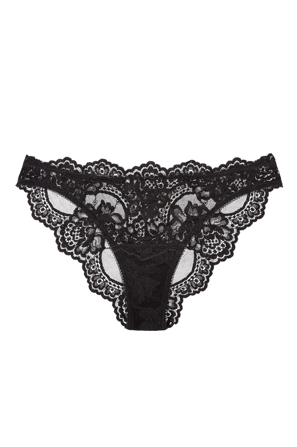 Rosa Scalloped French lace Panties briefs in Black ...