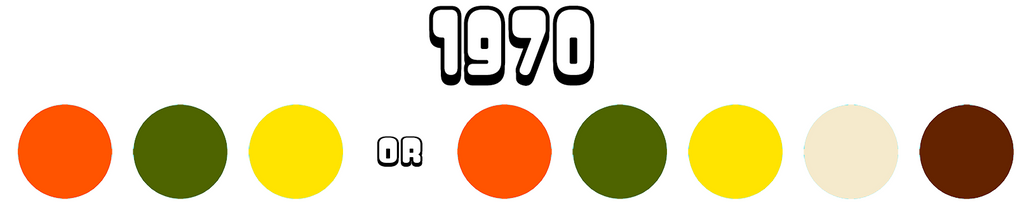 Recetas de colores modernos de mediados de siglo inspiradas en 1970 en naranja, verde oliva, amarillo, crema y marrón para móviles artísticos colgantes atómicos, separadores de habitaciones y estabilizadores de arte cinético de AtomicMobiles.com