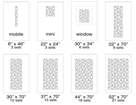 BEATNIK PARTY room dividing screens, window treatments, wall art, partitions Size Chart - by AtomicMobiles.com