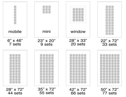 Suggested sizes for Atomic Screens - Modern Room Dividers, Partitions, and Window Treatments by AtomicMobiles.com