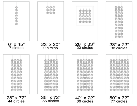 Suggested sizes for Groovy Atomic Screens - Room Dividers, Partitions, Curtains, and Window Treatments by AtomicMobiles.com