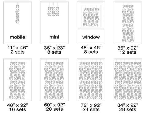 Large Size Chart for Retro-A-GoGo Atomic Screens - room dividers, partitions, wall art, curtains - by AtomicMobiles.com