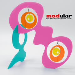 Groovy Earrings + Stabile - kinetic modern art sculpture by AtomicMobiles.com