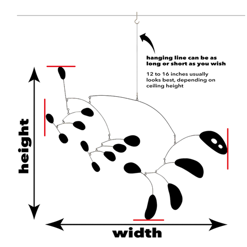 How Atomic Mobiles are measured and how to hang