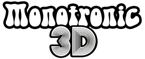 Logo for MONOTRONIC 3D tactile kinetic art mobiles inspired by groovy retro mid century graphics and art by AtomicMobiles.com