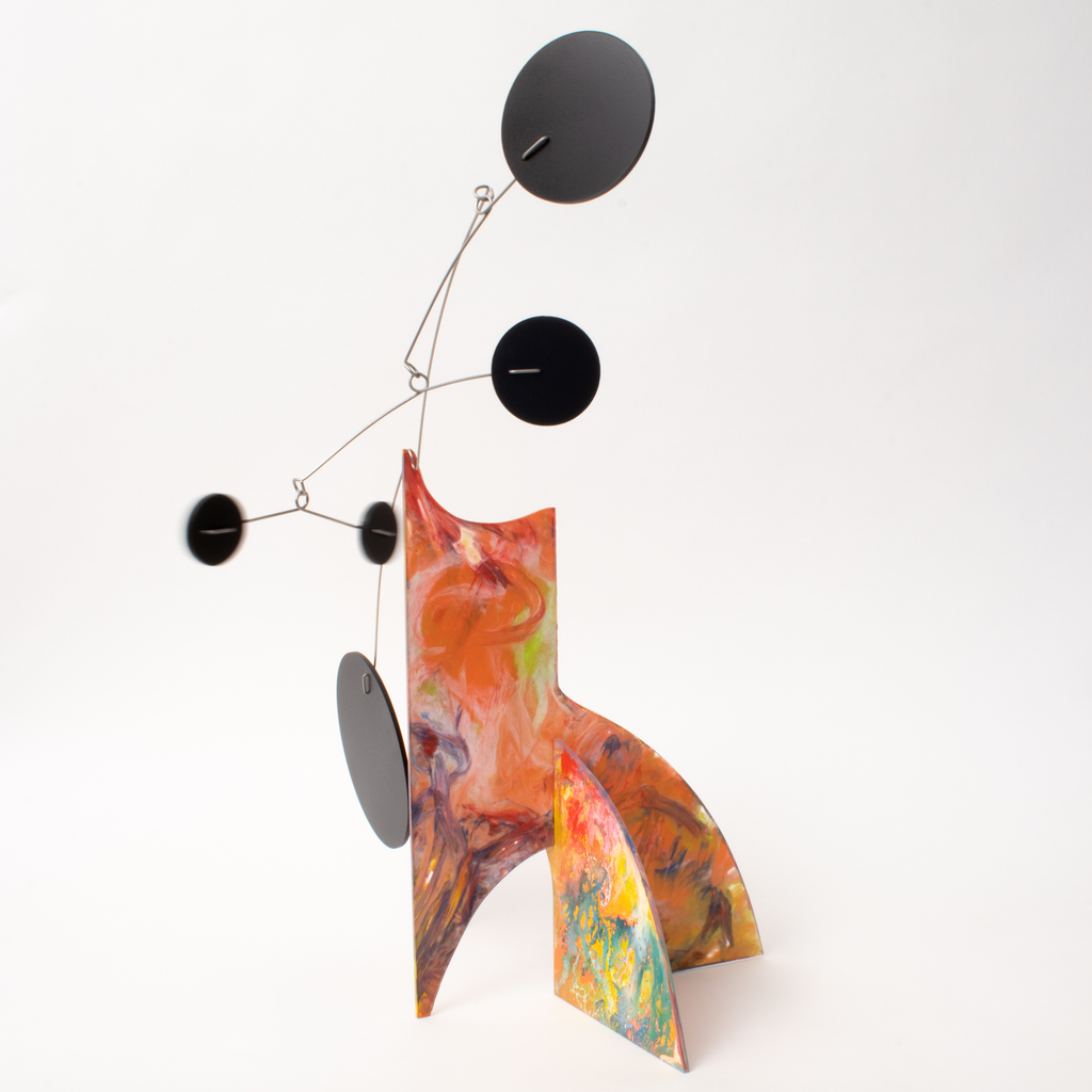 Eloquent Hand Painted Stabile Sculpture #6 - Atomic Mobiles Fine Art