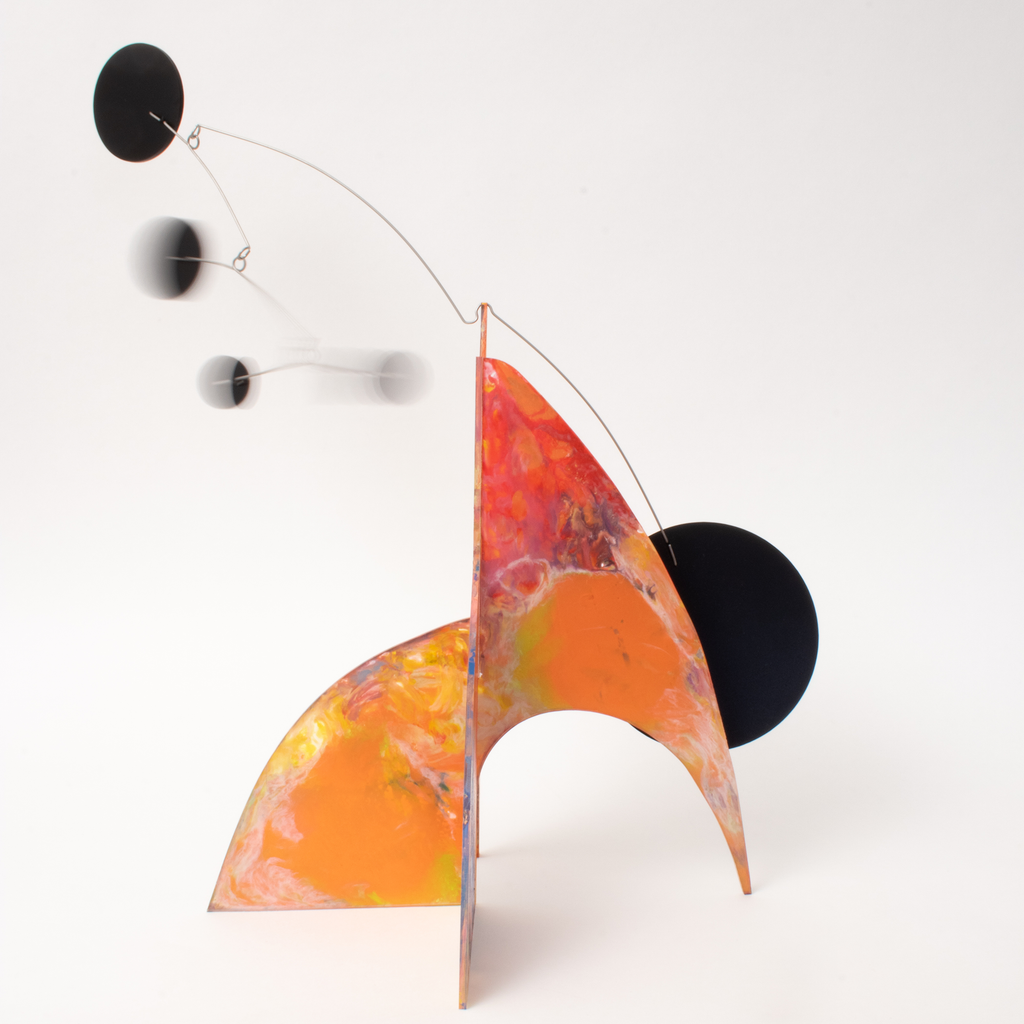 Eloquent Hand Painted Stabile Sculpture #6 - Atomic Mobiles Fine Art