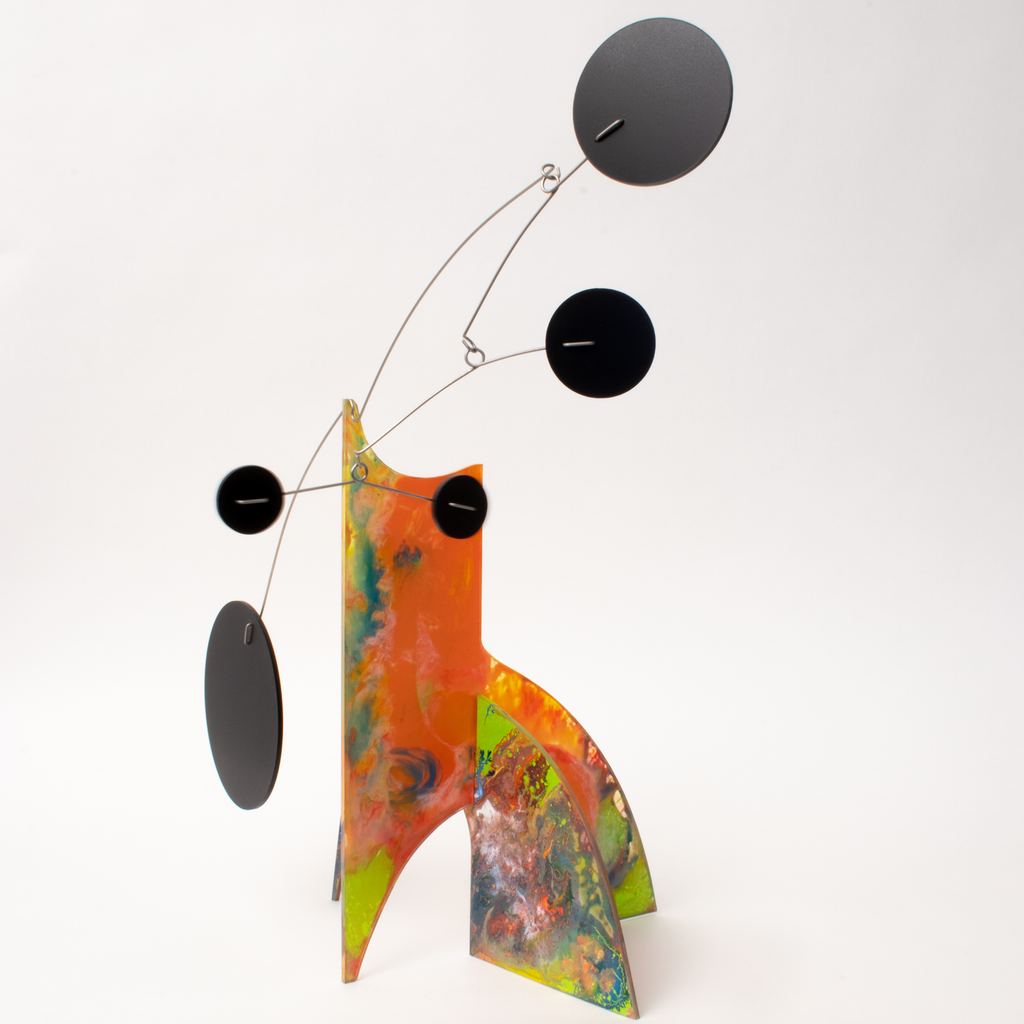 Eloquent Hand Painted Stabile Sculpture #7 - Atomic Mobiles Fine Art