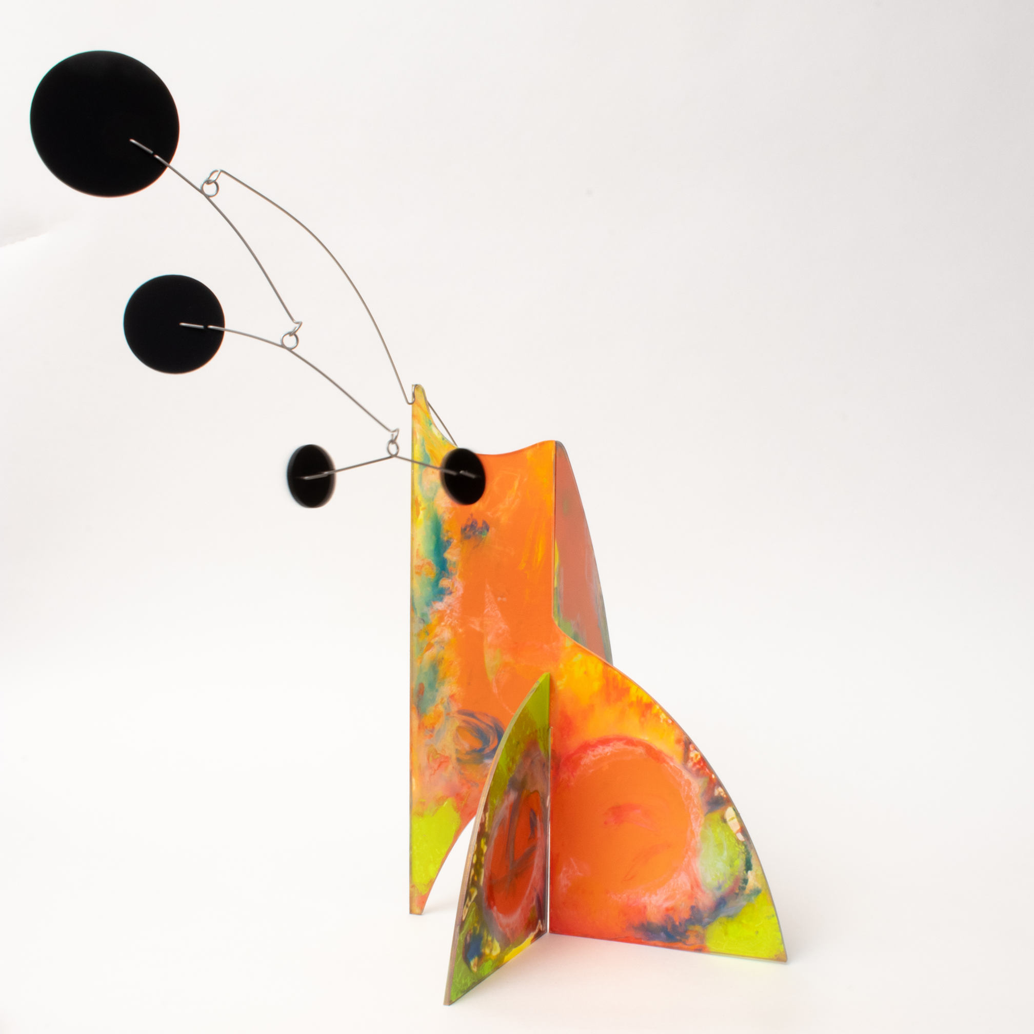Eloquent Hand Painted Stabile Sculpture #7 - Atomic Mobiles Fine Art