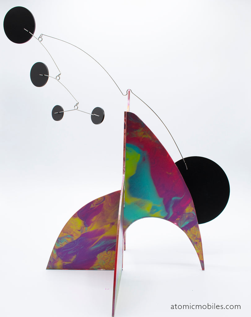 Eloquent Hand Painted Stabile Sculpture #2 - Atomic Mobiles Fine Art