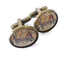 Load image into Gallery viewer, Santa Maria Cathedral Florence Italy Vintage Map Cufflinks