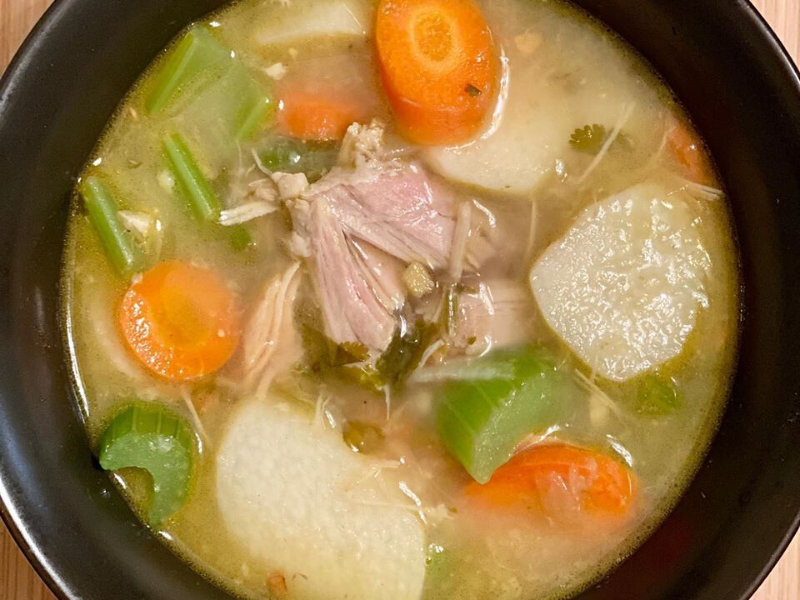 Yummy Relaxing Turkey Beauty Soup with Healing Wild Yam