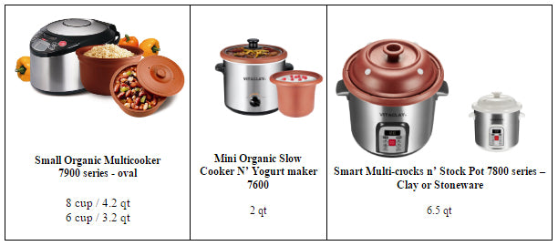 VITACLAY ORGANIC CLAY STOCK POT AND MULTI-CROCKS / VM7800-5C- 6