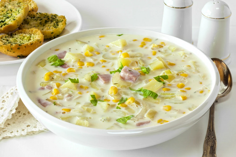 HAM AND POTATO CHOWDER IS QUICK AND EASY WITH VITACLAY