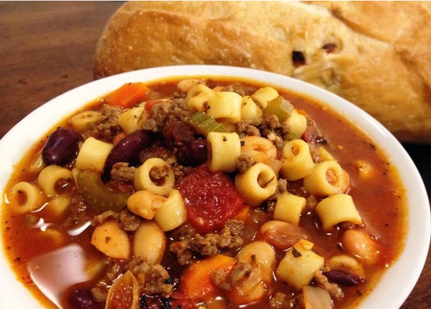 BEST SLOW COOKER VEGGIE MUSHROOM PASTA FAGIOLI SOUP