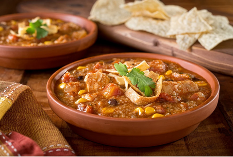 EASY, QUICK, FESTIVE CHICKEN FIESTA TORTILLA SOUP RECIPE!