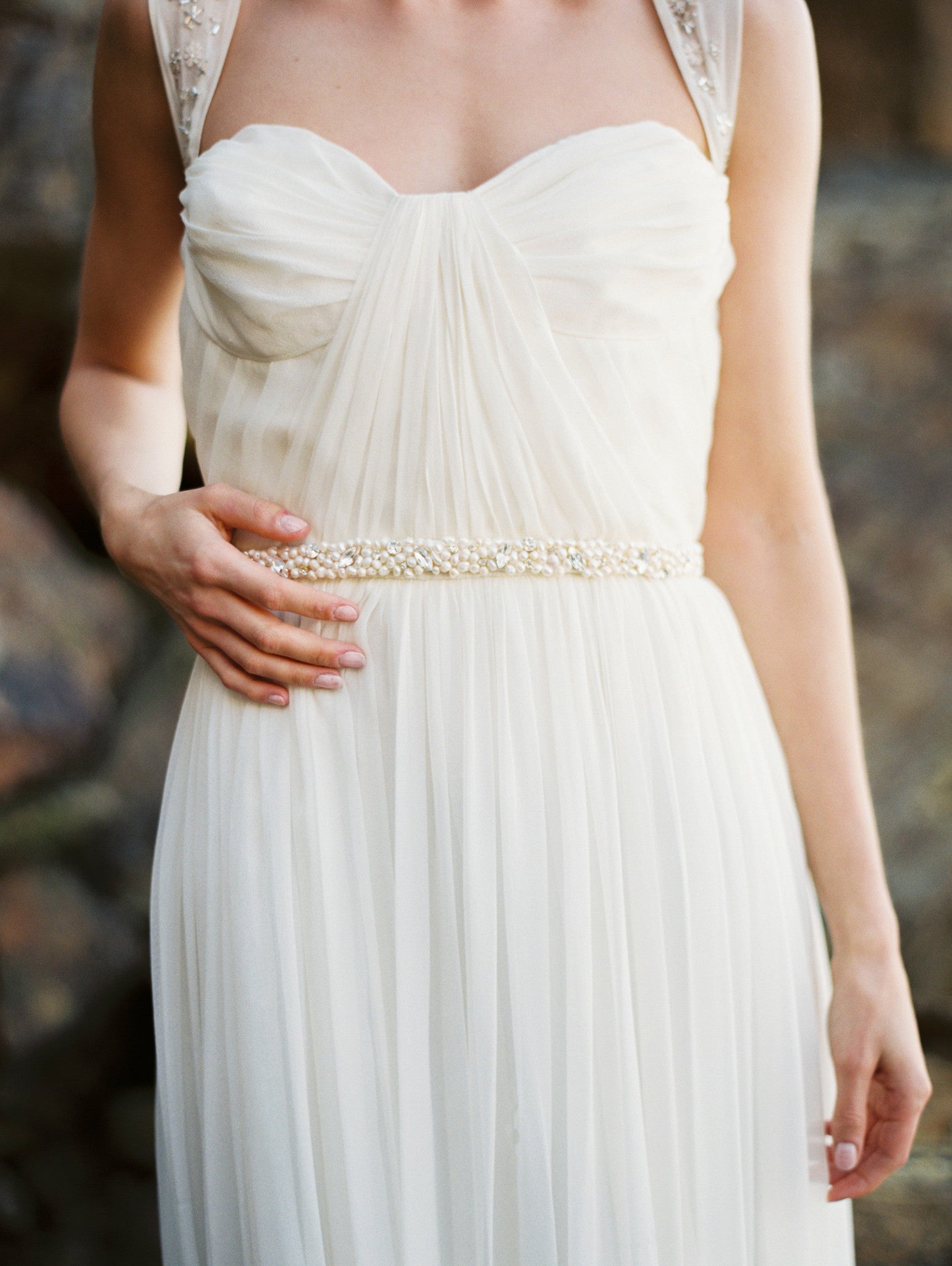 Pearl Rhinestone Wedding Dress Sash Melinda Rose
