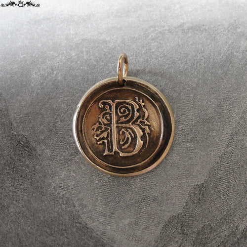 Wax Seal Charm Initial I - wax seal jewelry pendant alphabet charm