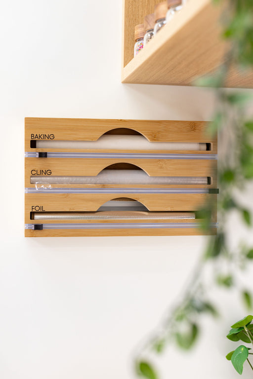 Dispenser di bamboo wrap con taglierina a scorrimento, efficiente