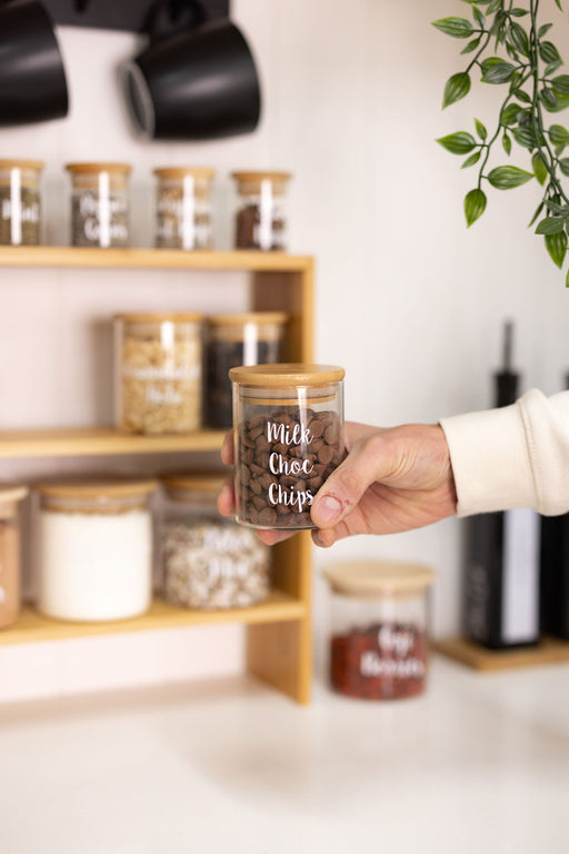 Bamboo Spice Jars W/ Custom Labels EMPTY 