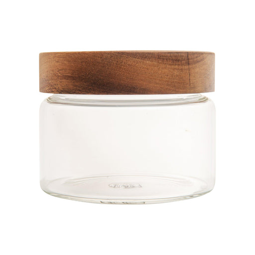 CARA Square Glass Spice Jars With Natural Acacia Wood Lids Size 250ml FREE  Custom Minimalist Labels Organise Pantry 