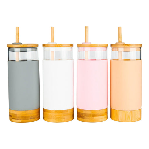 Glass Tumbler with Bamboo Straw – INI Sips