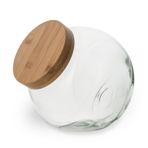 Culinary Co Glass Bottle With Bamboo Lid Clear