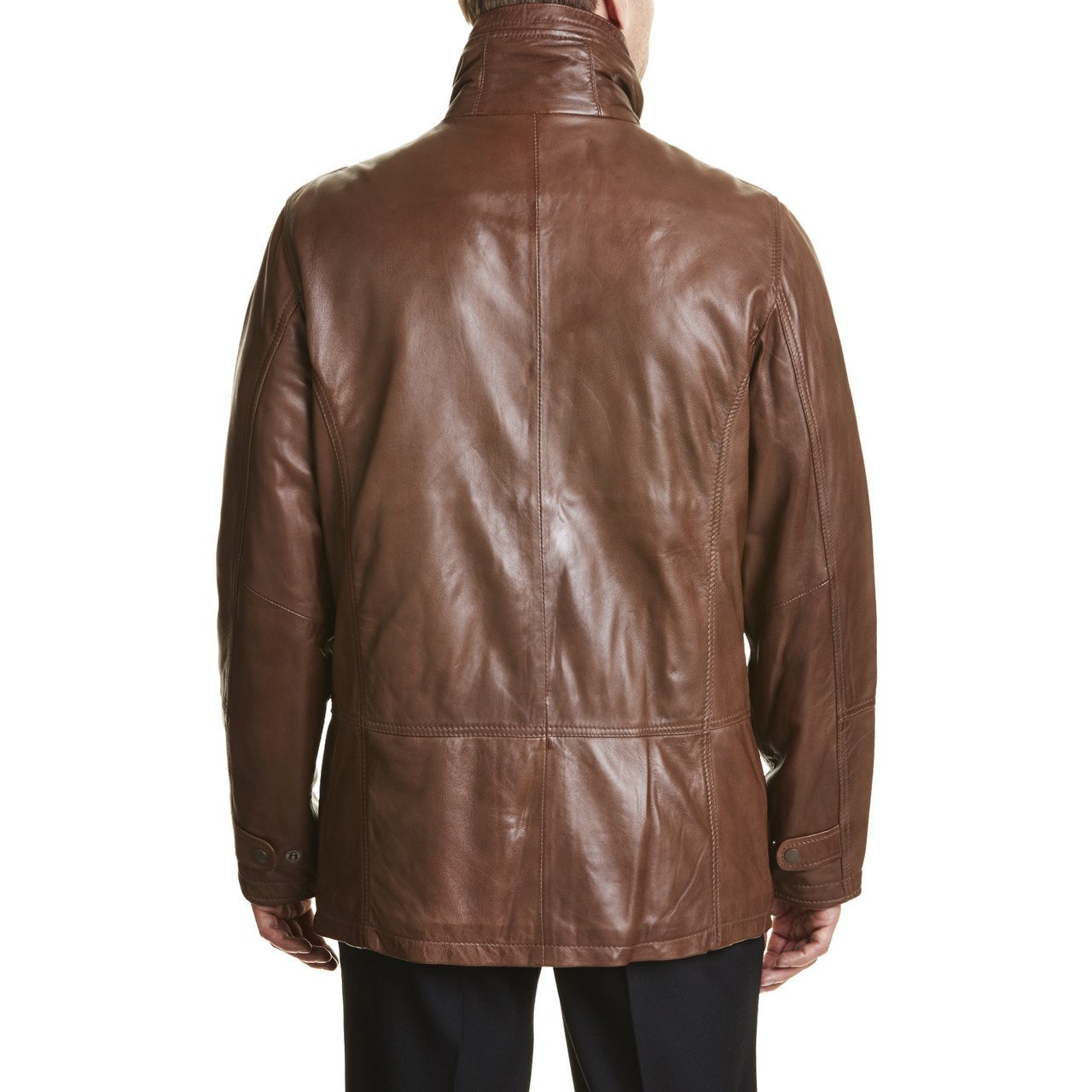 Mens Ultra Soft Fur Leather Coat Brown Leather Coat FADCLOSET