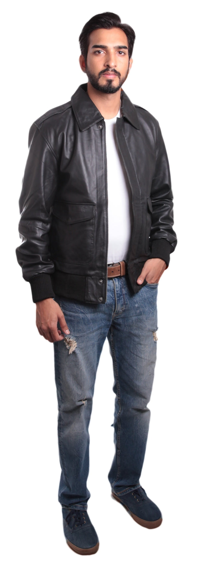 Houston Mens Leather Bomber Jacket – FAD