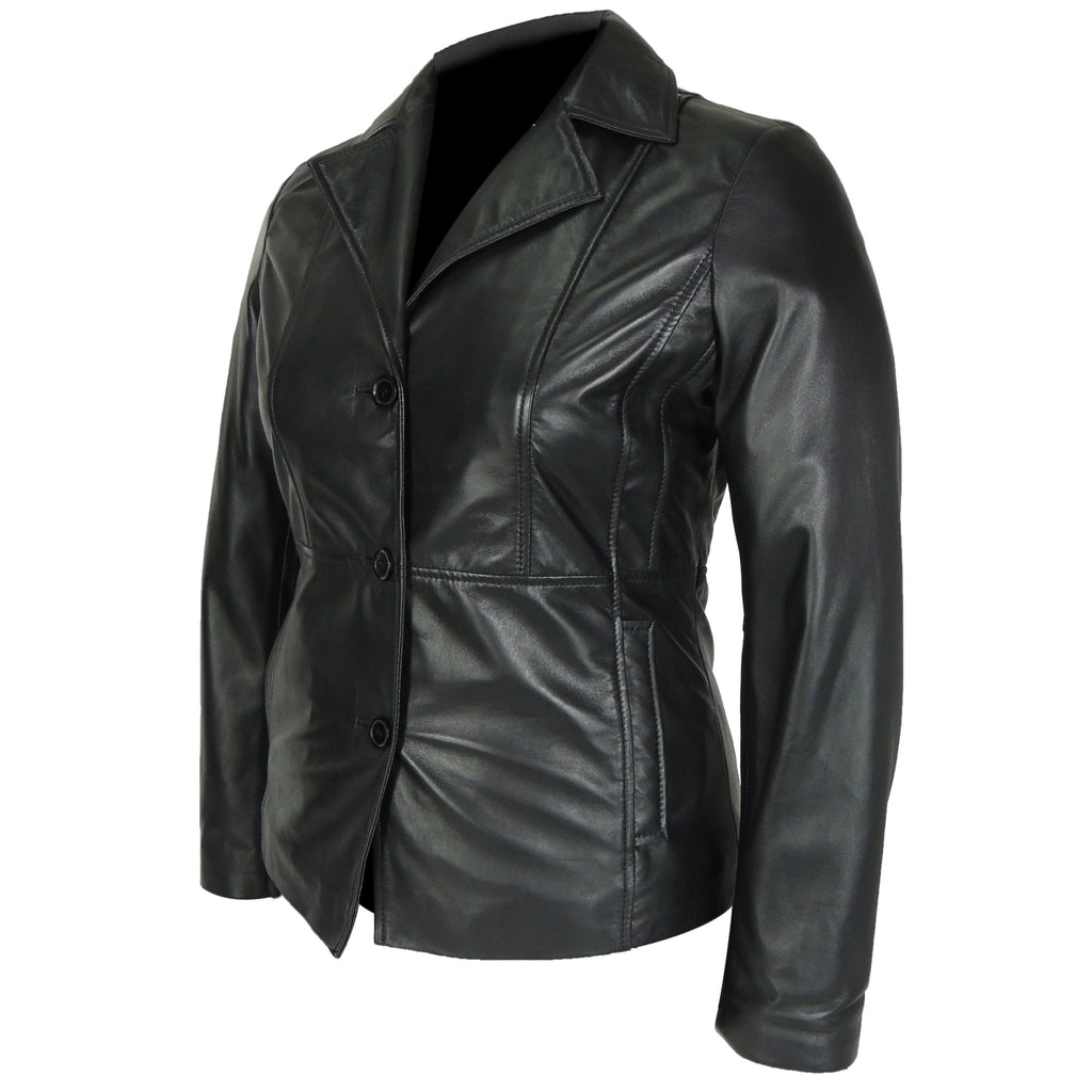 Women's Athena 3 Button Leather Coat – FADCLOSET