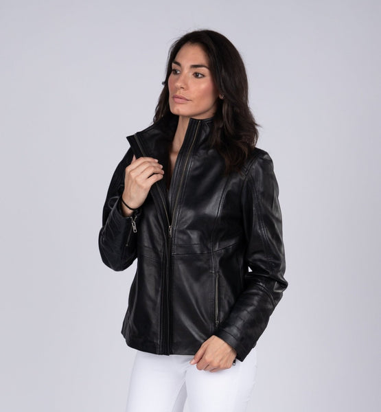 Arra Womens Leather Jacket - Discounted! Womens Leather Jacket FADCLOSET