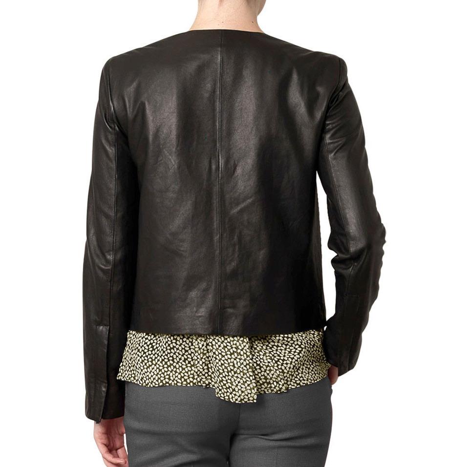 Ladies Sharlene Collarless Leather Jacket