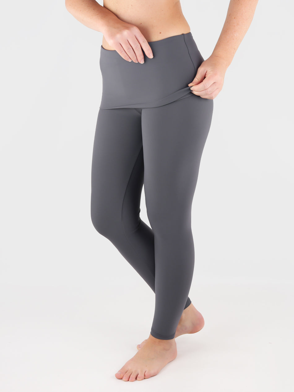 Gilbins Womens Fold Over Waistband Stretchy Cotton Blend Yoga Pants with A  Wide Flare Leg 2 Pack