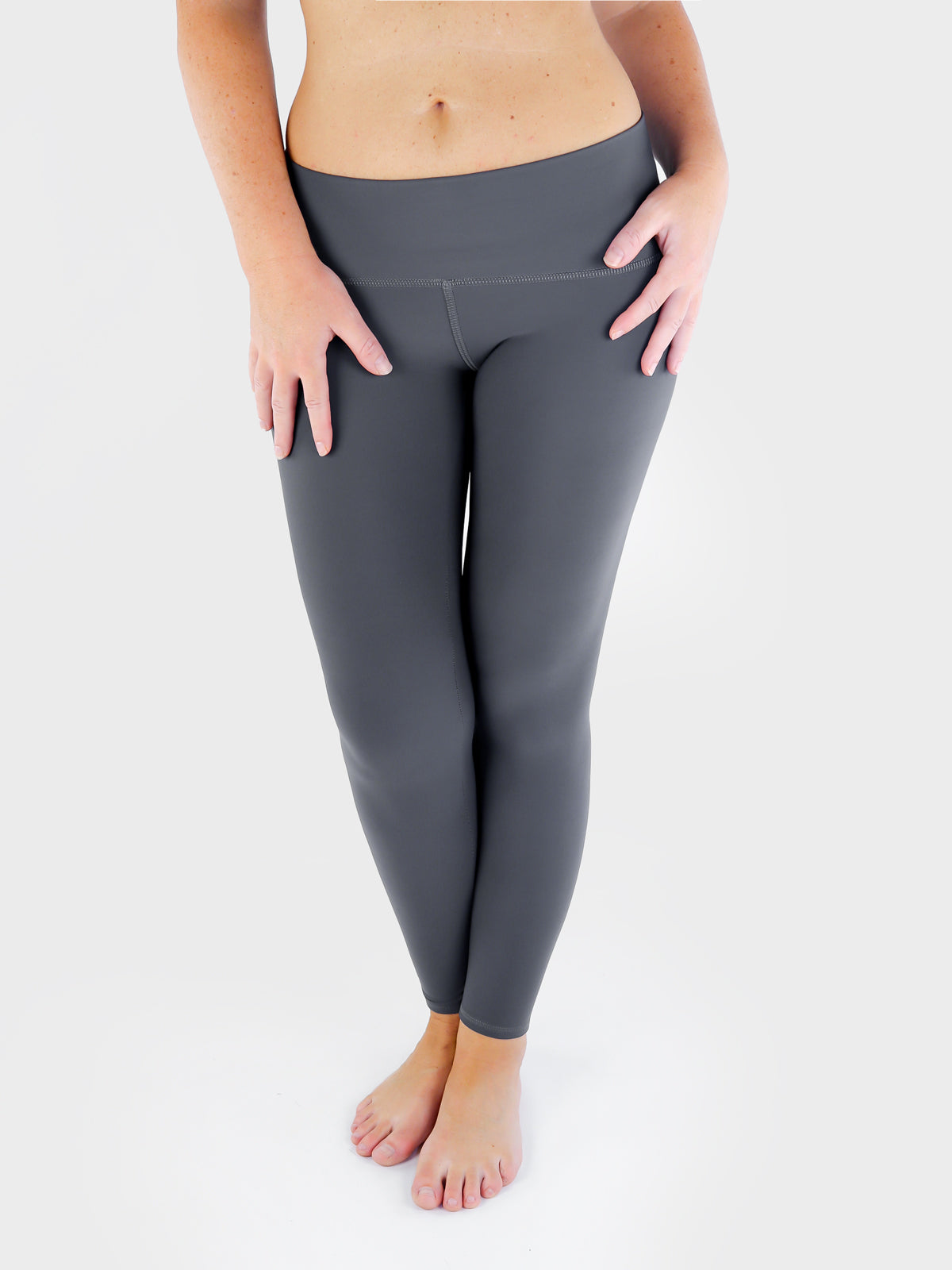 Grey Crop Super Low Waist Yoga Pants for Your Workout