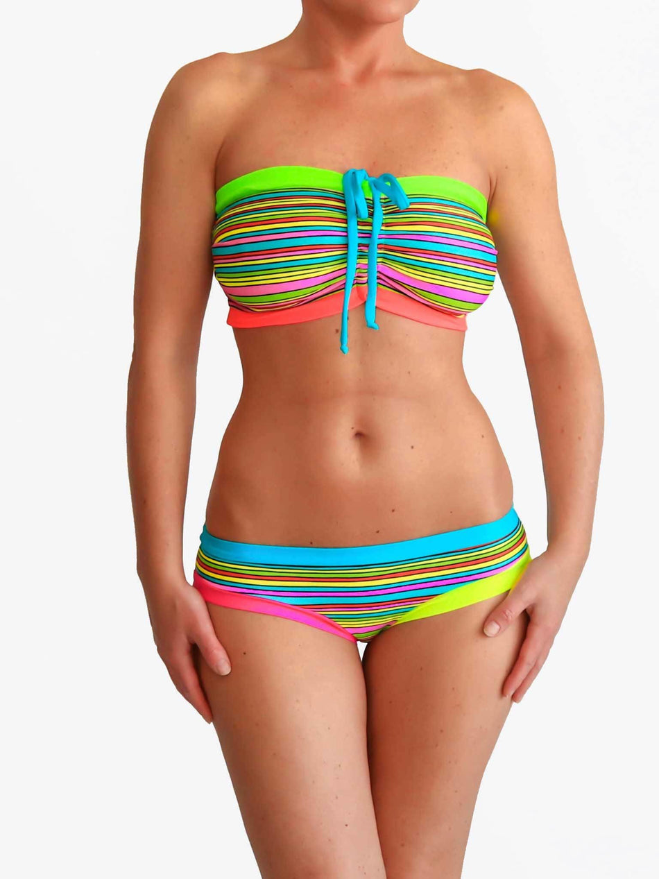 striped strapless bikini