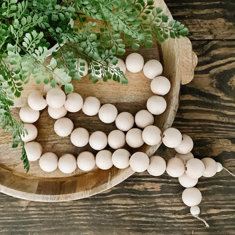 DIY Large Wood Bead Garland