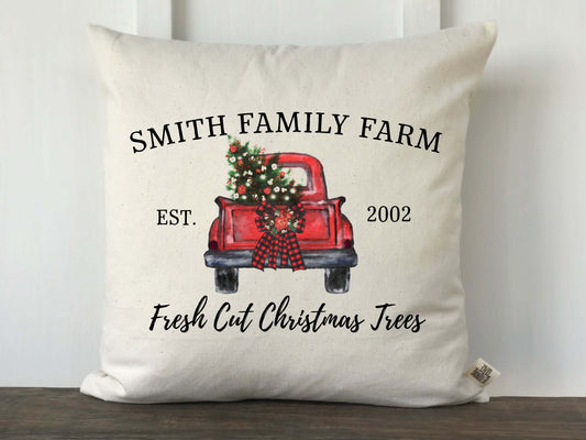 Red Truck Christmas Throw Pillow Family Christmas Pillow Family