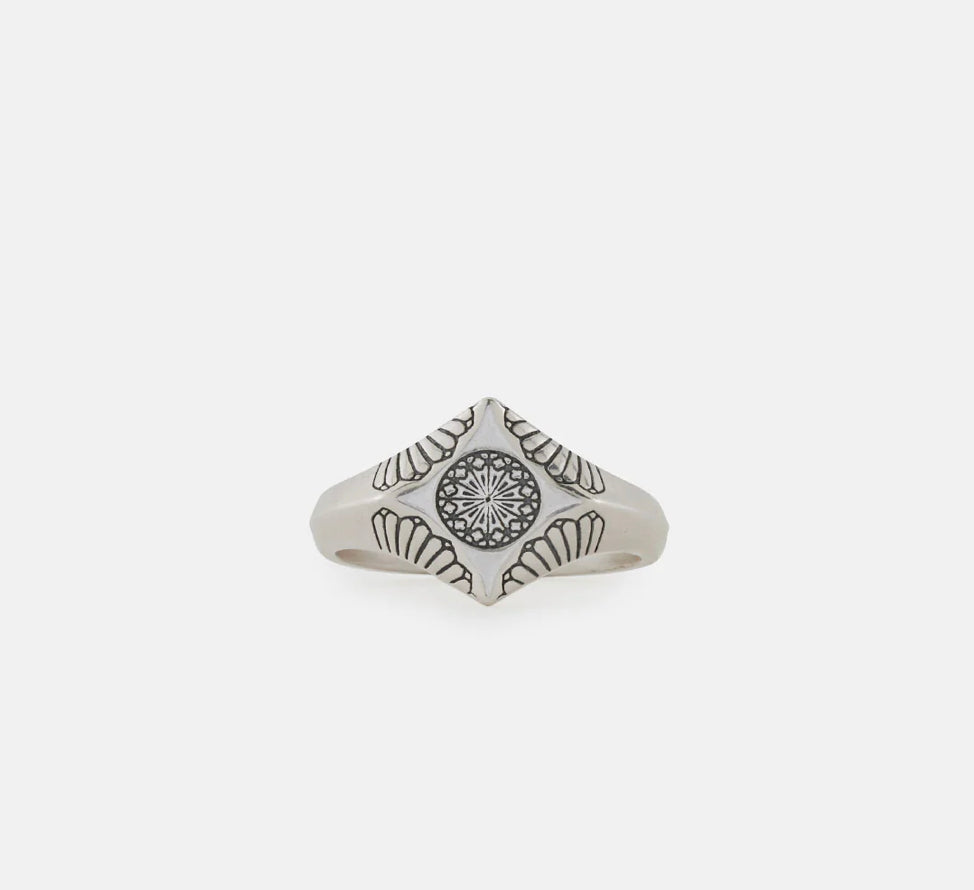 Serge Denimes Compass Sterling- Signet Ring in White for Men | Lyst