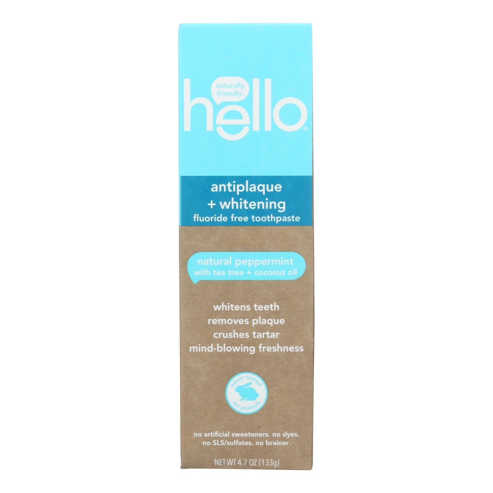 Hello Products LLC - The Best Antiplaque Whitening Fluoride Toothpaste (Pack of 6, 4.7 oz.)