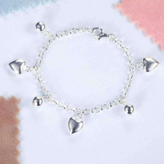 Discount & Cheap Dangle Heart Bracelet Solid 925 Sterling Silver Online at  the Shop