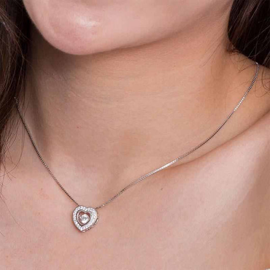Swarovski Heart Necklace Pink Stone Reversible Silver Chain Used w/Box  Japan | eBay
