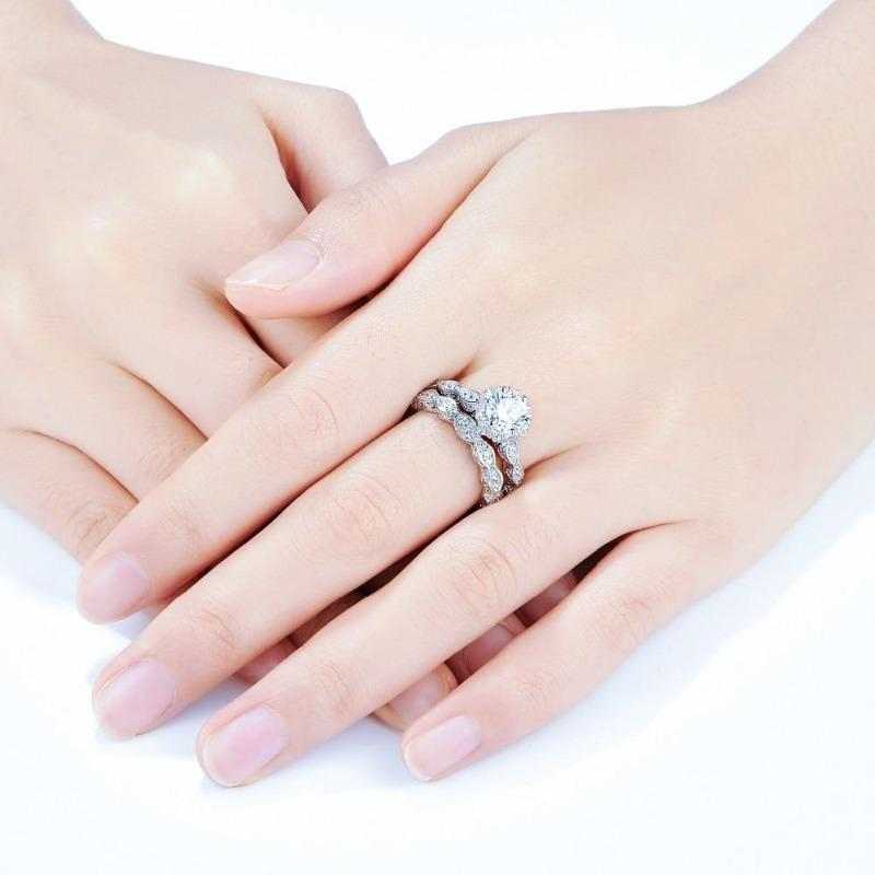 SweetJew Vintage Wedding Rings for Women 925 Sterling Silver